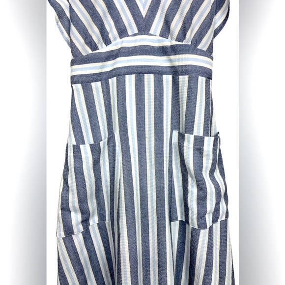 Monteau Semi Sheer Blue Dress with Pockets | Size: Small - Picture 5 of 9